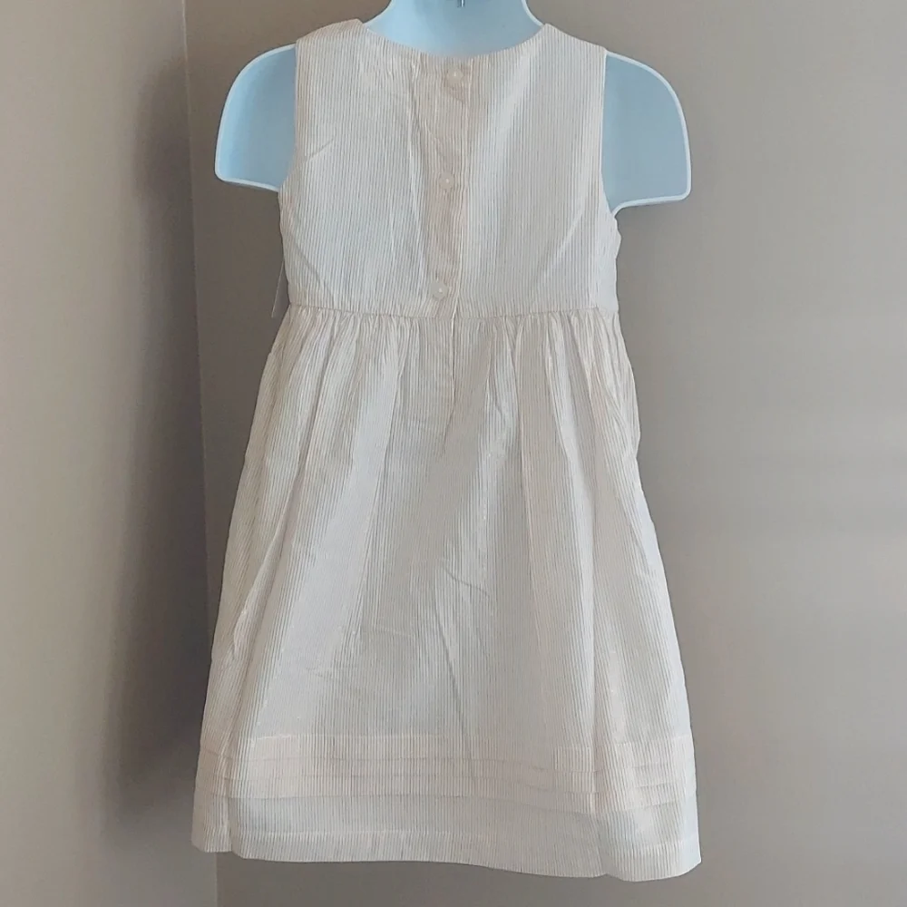 Baby B'gosh sleeveless dress with metallic gold stripes - size 4T